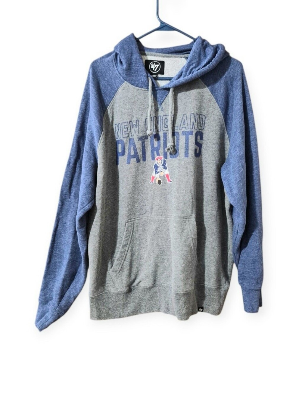 47 New England Patriots Grey and Navy Crewneck Hoodie